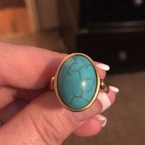 NWT Turquoise brass ring.